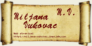 Miljana Vukovac vizit kartica